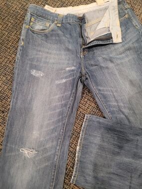 Seven7 Light Blue Flare Jeans with Subtle Distressing